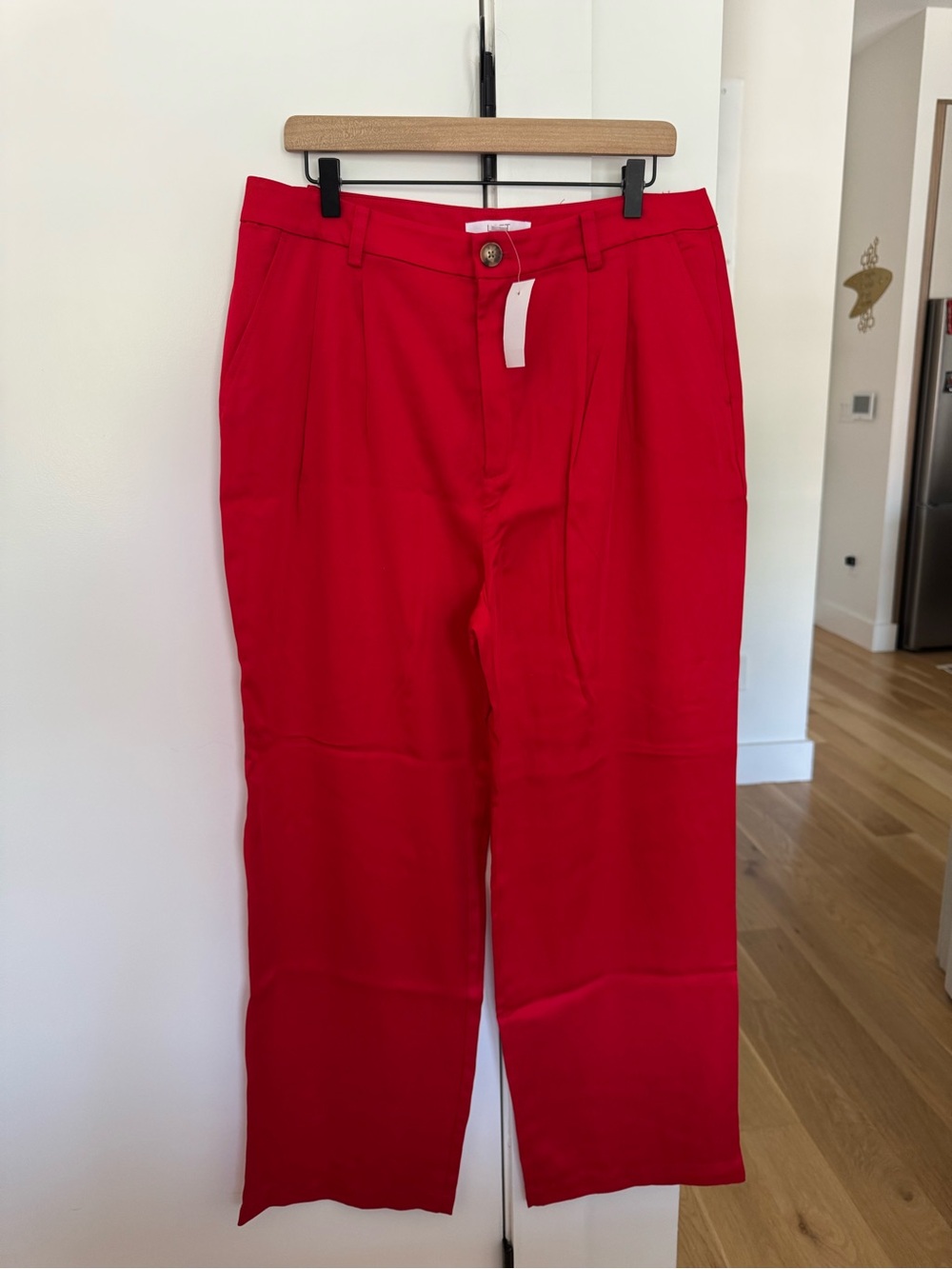 NWT LOFT Straight Leg Pants Bright Red Size 14